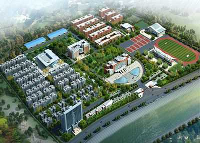 内江泰来职业学院学校鸟瞰图