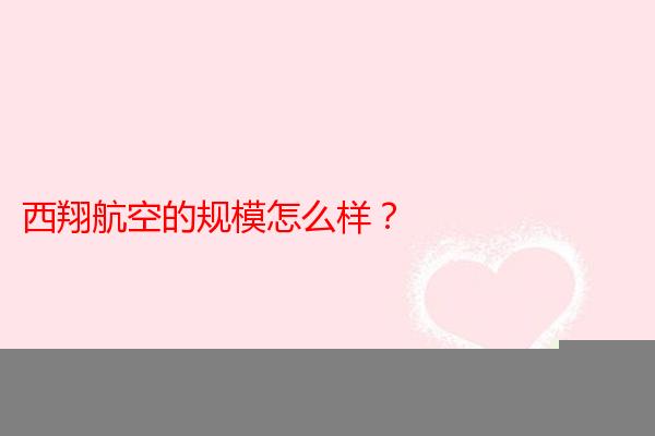 西翔航空的规模怎么样？
