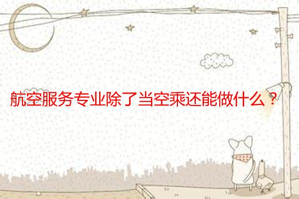 航空服务专业除了当空乘还能做什么？