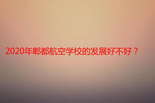 2020年郫都航空学校的发展好不好？